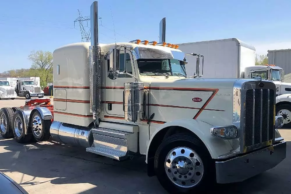 white freight shipping truck